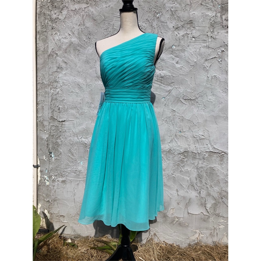 NWT Formal Sky Blue, One Shoulder Dress | Prom, Homecoming, Bridesmaid, Katrina - Picture 7 of 11